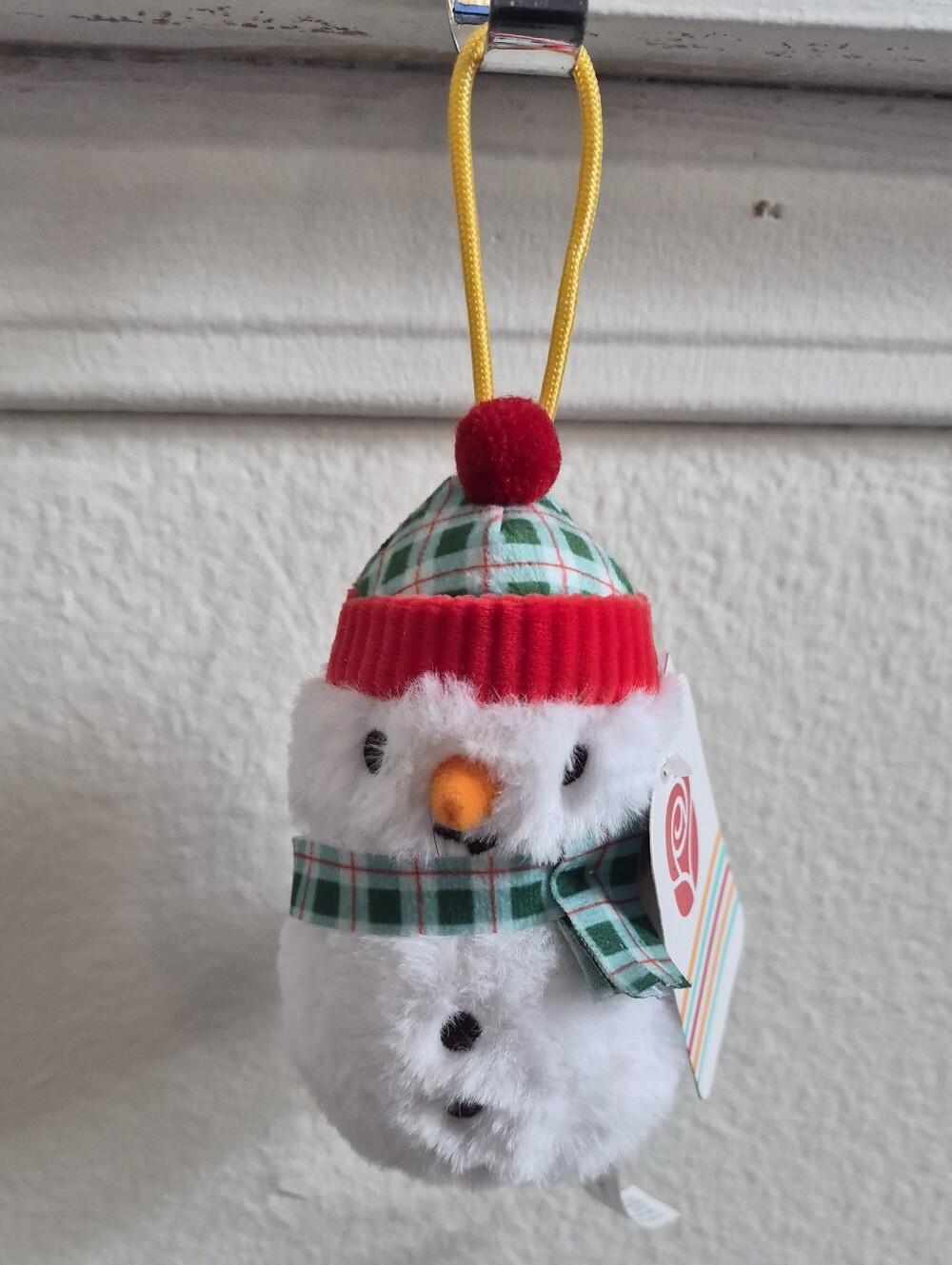 American Greetings Christmas Plush Snowman Ornament 3.5" NWT